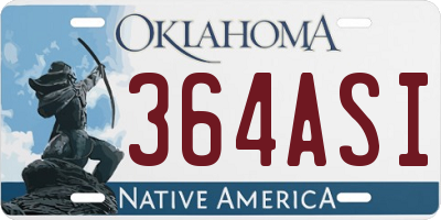 OK license plate 364ASI