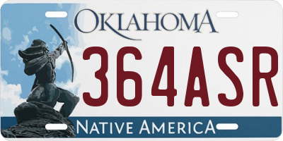 OK license plate 364ASR