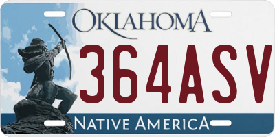 OK license plate 364ASV