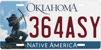 OK license plate 364ASY