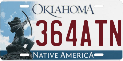 OK license plate 364ATN