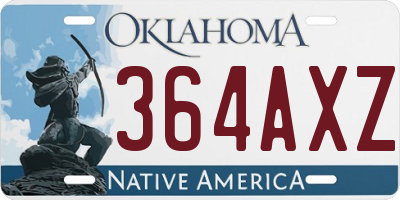 OK license plate 364AXZ