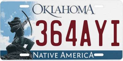 OK license plate 364AYI
