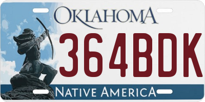 OK license plate 364BDK