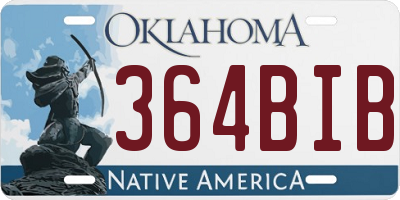 OK license plate 364BIB