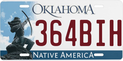 OK license plate 364BIH