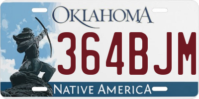 OK license plate 364BJM