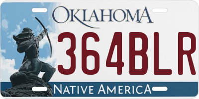 OK license plate 364BLR