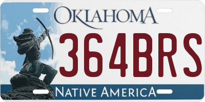 OK license plate 364BRS