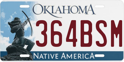 OK license plate 364BSM