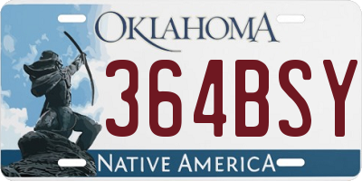 OK license plate 364BSY
