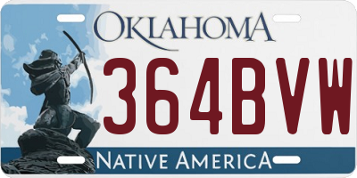 OK license plate 364BVW