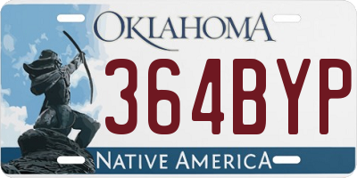 OK license plate 364BYP