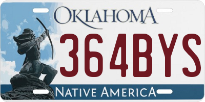 OK license plate 364BYS