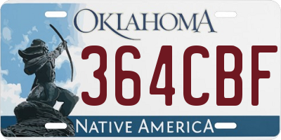 OK license plate 364CBF