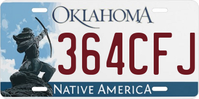 OK license plate 364CFJ