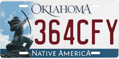 OK license plate 364CFY