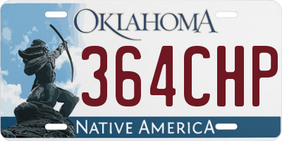 OK license plate 364CHP