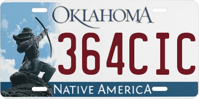 OK license plate 364CIC