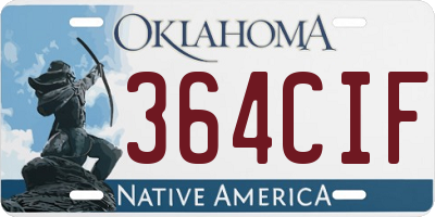 OK license plate 364CIF