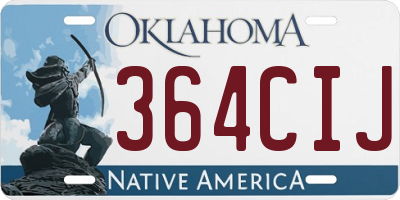 OK license plate 364CIJ