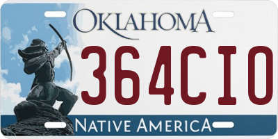 OK license plate 364CIO