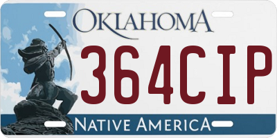 OK license plate 364CIP