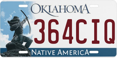 OK license plate 364CIQ
