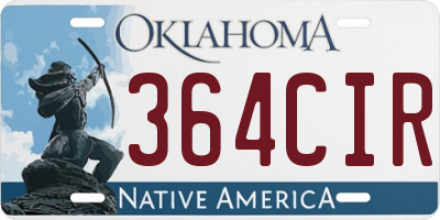 OK license plate 364CIR