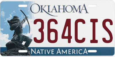 OK license plate 364CIS