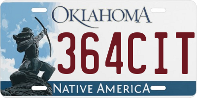 OK license plate 364CIT