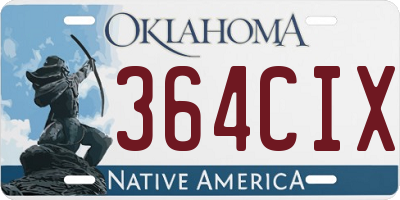OK license plate 364CIX