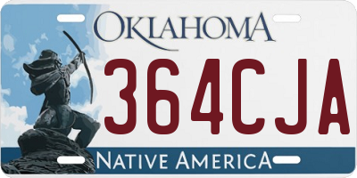OK license plate 364CJA