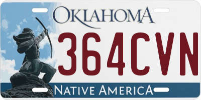 OK license plate 364CVN