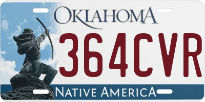 OK license plate 364CVR