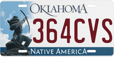 OK license plate 364CVS