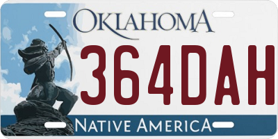 OK license plate 364DAH