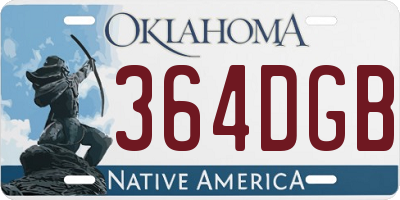 OK license plate 364DGB