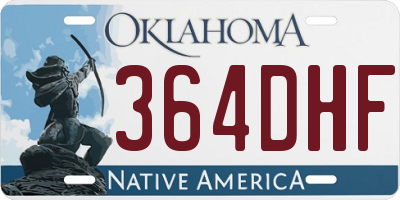 OK license plate 364DHF
