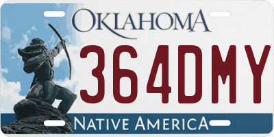 OK license plate 364DMY