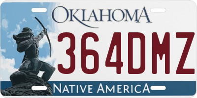 OK license plate 364DMZ