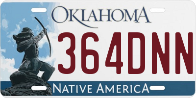 OK license plate 364DNN