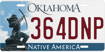 OK license plate 364DNP