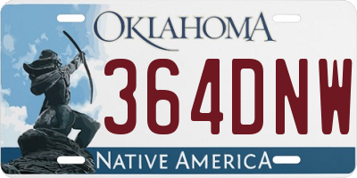 OK license plate 364DNW