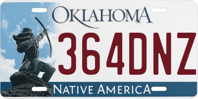 OK license plate 364DNZ