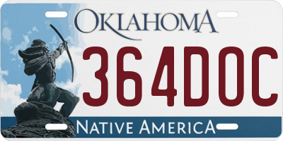 OK license plate 364DOC