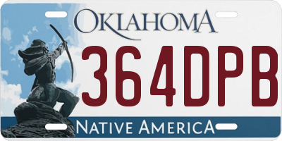 OK license plate 364DPB