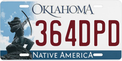 OK license plate 364DPD