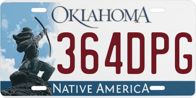 OK license plate 364DPG