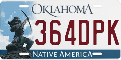 OK license plate 364DPK